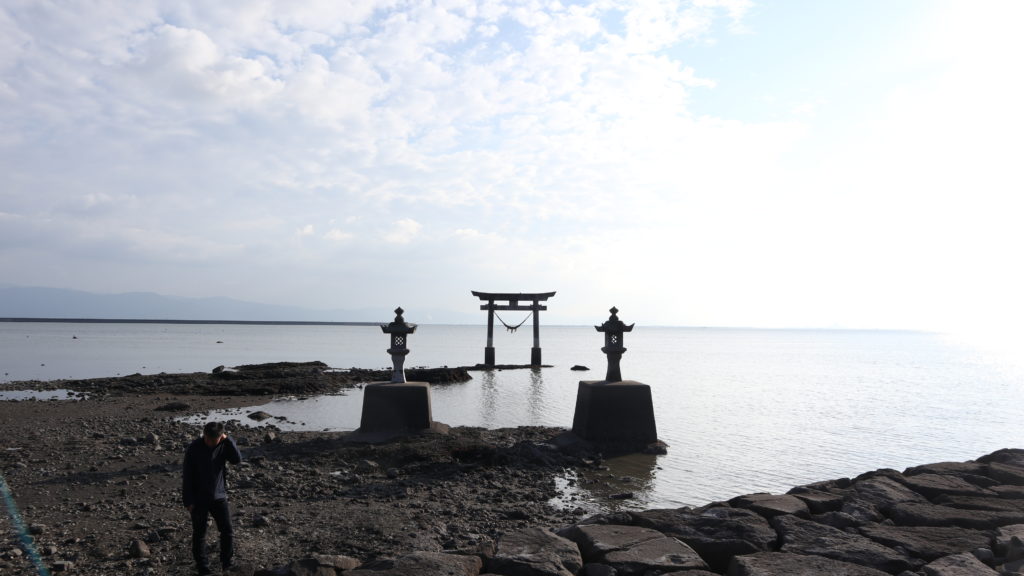 永尾劔神社（宇城市・不知火）海の鳥居